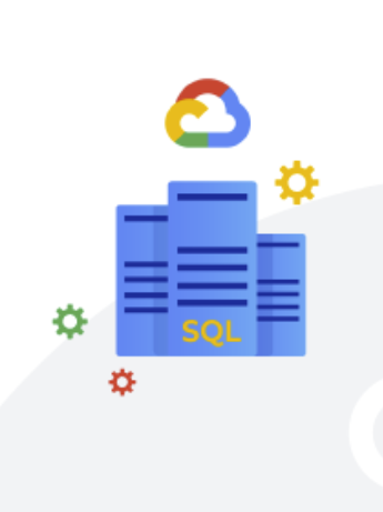Image of 3 blue servers with a Google Cloud logo on top of them